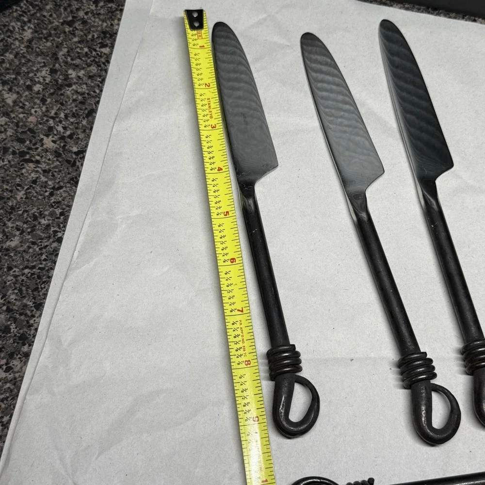 Gourmet Settings Twist N Shout Flatware 9 Piece Set GS 18/10 Stainless Black